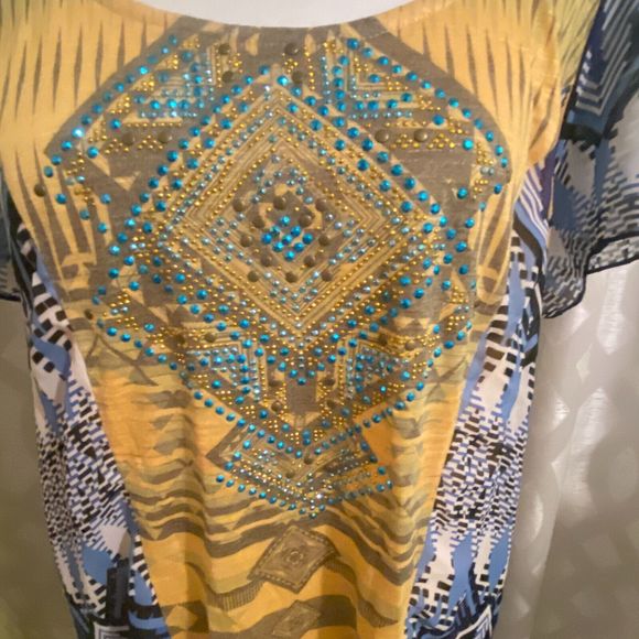 Rhinestone Western Boho Top Size XL - Picture 6 of 10